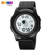 SKMEI 1883ผู้ชาย8มิลลิเมตร U Ltrathin แบบ Dial คู่เวลานักบินอวกาศคู่กีฬานาฬิกานับถอยหลัง50เมตรกันน้ำ