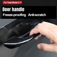 Haywood1 Door Handles for Tesla 3 Y Antifreeze Handle Stickers Cover Modification Frost-proof Doorknob 4PCS 2017-2023