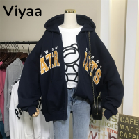 Viyaa เสื้อฮู้ด เสื้อแขนยาวอบอุ่น หลวมและสบาย แฟชั่น คลาสสิค น่ารัก ทันสมัย WWY2393GQ7 41Z231012