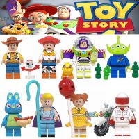 LEGOing Toy Story 4 Minifigure Buzz Lightyear ไม้ Jessie คนต่างด้าว Ducky Bo Peep บล็อกตัวต่อของเล่นสำหรับเด็กของขวัญ