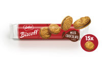 Lotus Biscoff Sandwich Cookie Milk Chocolate Cream 150 g. 1 แพ็ค มี 15 ชิ้น สินค้ามีฮาลาล (Halal) BBF 29/01/24