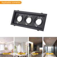 Square Double Ring Led Ceiling Downlights Recessed Adjustable Bulb Socket Base Spot Lamps Holder Frame Bracket Fitting  by Hs2023