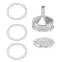 3-Cup Moka Coffee Machine Replacement Funnel Kits Compatible for Moka Express,with Aluminum Replacement Funnel