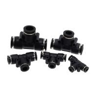 QDLJ-Black Pe4 Pe6 Pe8 Pe10 Pe12 Pe14 Pe16 Pneumatic 4mm To 4mm T Type One Touch Push In Quick Fittings