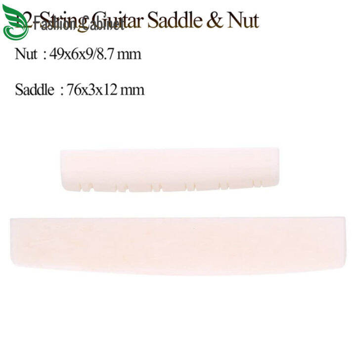 1 Set Bone Slotted Bridge Saddle Nut Material for 12 Strings Acoustic