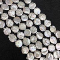 Natural Freshwater Cultured Pearl Beaded High Quality Button Flat Beads Round Charm for Jewelry DIY celet Accessories 18mm