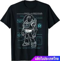 NOW 2021 ดิสนีย์ เรื่องของของเล่น Disney Pixar Toy Story 4 Buzz Lightyear Schematics Portrait T-Shirt teeคอกลม ผ้าฝ้ายแท้ เสื้อยืด เสื้อยืด