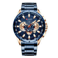 Curren นาฬิกาข้อมือผู้ชาย แท้ 100% หน้าปัด Chronograph หรูหรา แสดงวันที่ สายสแตนเลส รุ่น C8363 NEW พร้อมกล่องนาฬิกา CURREN รุ่นใหม่