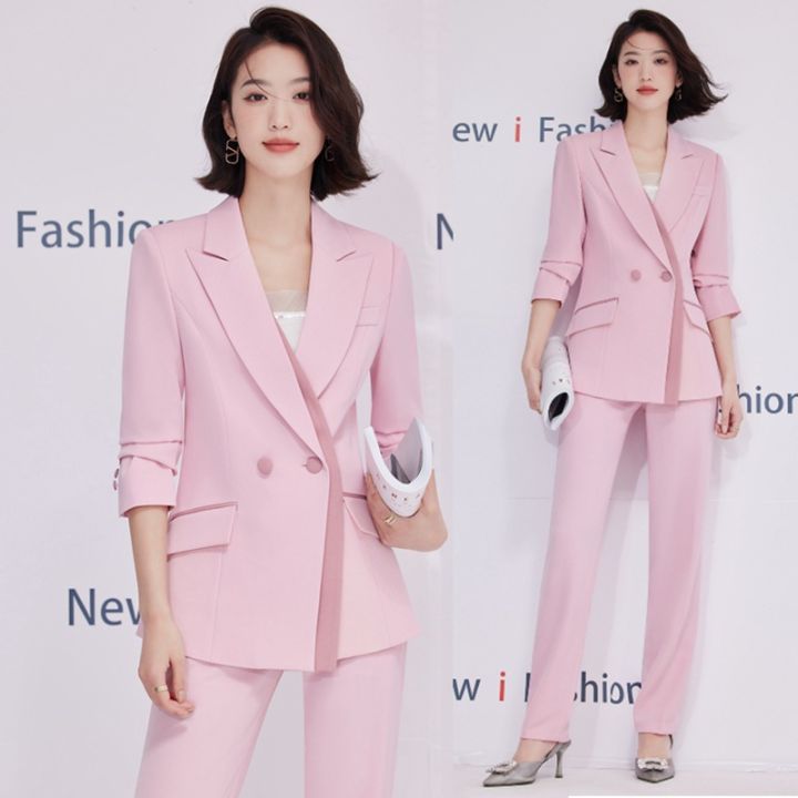 This year's popular business attire pink suit set for women in spring ...