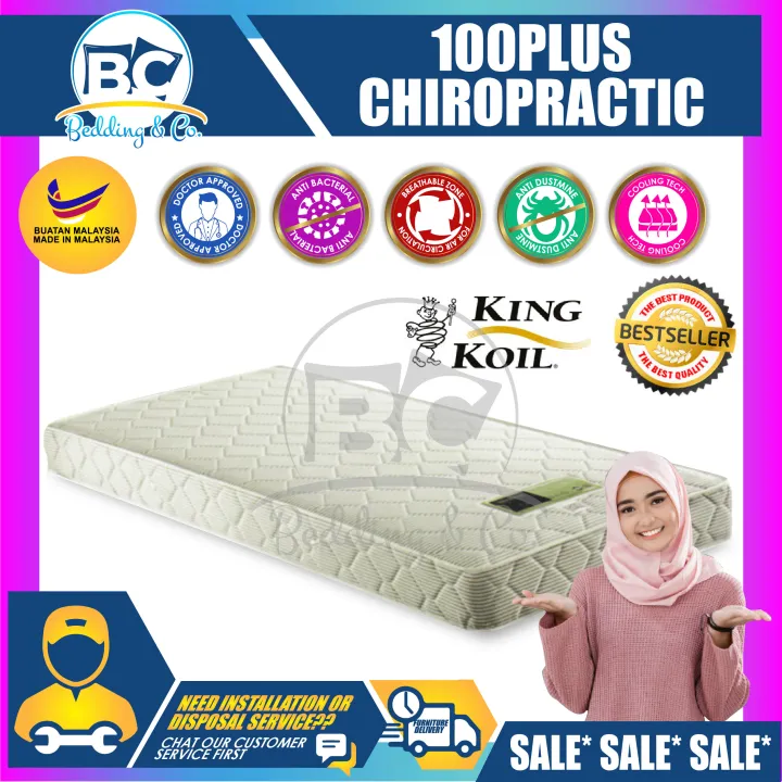 King Koil 100 Plus 6 inch Chiropractic Coil Mattress Single Size Lazada