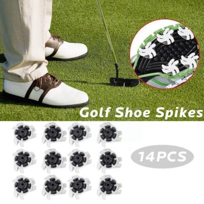 รองเท้ากอล์ฟ Spikes Pins Non-Slip Turn Fast Twist Screw Spikes สั้นการฝึกอบรมอุปกรณ์กอล์ฟเอดส์อุปกรณ์กอล์ฟรองเท้า14Pcs S M1a9