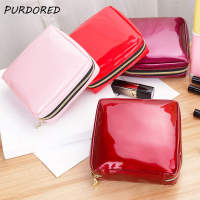 【cw】PURDORED 1 pc Women Square Cosmetic Bag Patent Leather Zipper Make Up Female Travel Cosmetic Case toilettas Dropshipping