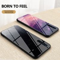 ☾℗✠ Luxury Starry Sky Glass Phone Case for OPPO A91 A92020 A83 A73 A77 Hard Cover Coque for OPPO A52 A92S A12 A12e Anti-fall Case