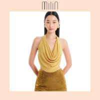 [MILIN] Draped Halter neck open back with Milin crystal M logo Top เสื้อคล้องคอจับจีบเปิดหลังแต่งโลโก้คริสตัลโลโก้ตัว M / Belladonna Top 42