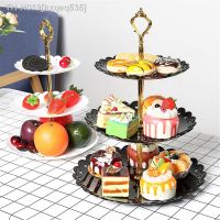 ✈ 3 Tier Plastic Cake Stand Afternoon Tea Wedding Plates Party Tableware Cake Tray Display Rack Cake Decorating Tools