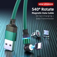 HOT weime428 - / 3A อย่างรวดเร็วชาร์จ M Icro USB Type C เคเบิ้ล540องศา Roating แม่เหล็กสายเคเบิลข้อมูลสำหรับ iPhone ซัมซุง Xiaomi ชาร์จลวดสายไฟลวด