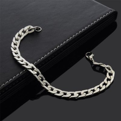 Wrist Chunky Mens celets Silver Tone Hand Chain Curb Link Jewelry For Mens Gift Pulseiras Masculinas