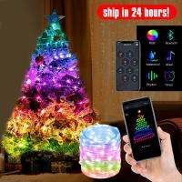 【CW】 2023 RGB IC Fairy Light for Christmas Tree Music Rhythm Waterproof String USB App Control Bluetooth Home Decor Party