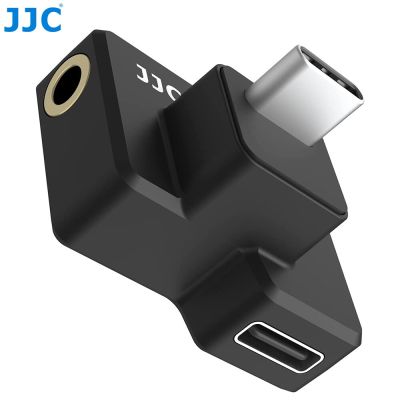 JJC Dual 3.5Mm USB-C Microphone Adapter For DJI Osmo Action Camera Supporting Battery Charging And Data Transmission