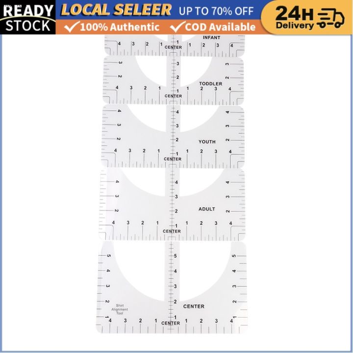 4/8 pcs Tshirt Ruler Guide /t shirt alignment ruler Skala kemeja Tshirt  Alignment Tool
