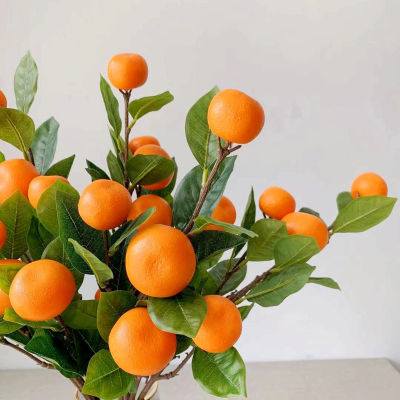 【cw】Simulation Fruit Lemon Plant Decoration Artificial Flower Tangerine nch Plants Arrangement Photography Decor