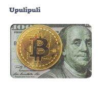 Bitcoin 100 Dollar Bill Mat Soft Rug Anti-Slip Ben Franklin Welcome Mats for Floor Kitchen Printed Balcony Mats Decorative