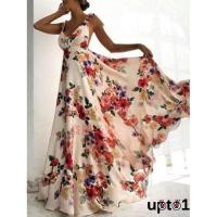 COD DSFGRDGHHHHH 1OP-US Women BOHO Floral Print Beach Dress Lady Evening