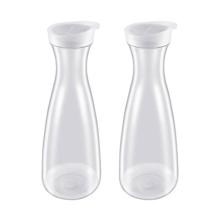 2pcs Clear Acrylic Juice Drink Pitcher Carafe Jug Water Carafes