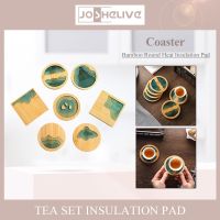 【CW】ﺴ☒☒  Coaster Cup Durable Wood Epoxy Resin Transparent Round Holder Potholder Set Mats