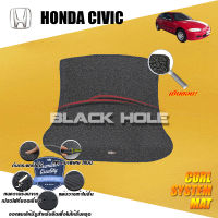 Honda Civic 3 ประตู ปี 1992 - ปี 1996  พรมรถยนต์Civic พรมเข้ารูป คอยล์ ซิสเทิมแมต เย็บขอบ Blackhole Curl System Mat Edge (ชุดที่เก็บสัมภาระท้ายรถ)