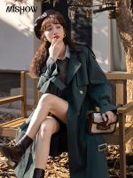 MISHOW Trench Coats สำหรับผู้หญิง2022ฤดูใบไม้ร่วงหลวม Turndown Collar Calf-Length แจ็คเก็ตใหม่อังกฤษหญิง Overcoat MXB33W0381