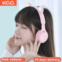 Cat Helmet Wireless Bluetooth Headphones Kids Headphones Cat Ear Headphones Music Game Headset with Flash LED Light  Kids Gifts Over The Ear Headphone