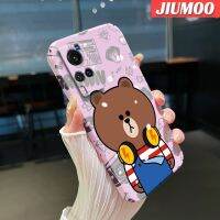 JIUMOO เคสสำหรับ VIVO X60 X60T X60 Pro เคสหูฟังดีไซน์ใหม่ฟิล์มแผ่นบางเคสโทรศัพท์แข็งกันแรงกระแทกกรอบกล้องเลนส์เต็มฝาครอบป้องกันรวมกราฟิก High End เคสสีสดใส