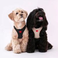 DOG สายรัดอกสุนัข Puppy Gallery Weather proof harness เสื้อรัดอกสุนัขและแมว รุ่นใหม่ กันน้ำ บางเบา ระบายอากาศได้ดี ฮาเนสสุนัข ลายหัวใจ