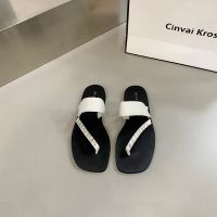 HOT★2023 Summer Flat Heel Women Slipper Fashion Crystal Ladies Casual Sandal Outdoor Vaction Beach Slides Shoes Flip Flops