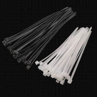 50 ชิ้นสีดำสีขาว Self - locking Nylon Cable Ties ยึดแหวนซิป 3x80-5x300 อุตสาหกรรมสาย Tie Wrap สายคล้อง-Shumue