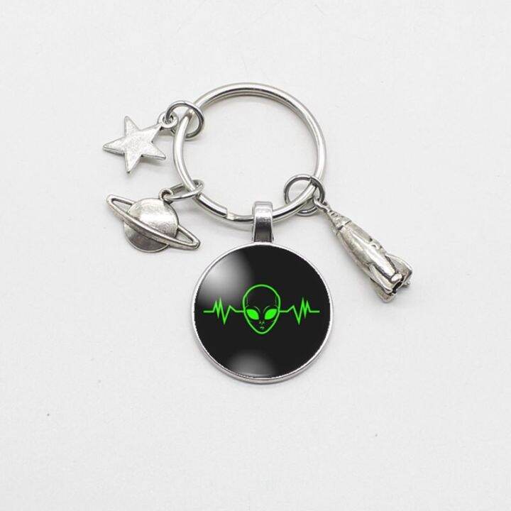 mens-womens-space-astronaut-alien-glass-keychain-star-rocket-ufo-metal-car-key-ring-pendant-jewelry-gift-key-chains