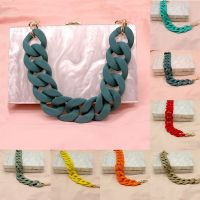 【CW】 Color Clutch bag Chain Detachable Handle Resin Handbag Shoulder Accessories