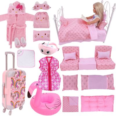 Doll Clothes Unicorn Kitty Bedding Set Doll Shoes For 18 Inch American of Girl 43CM Reborn Baby New Born Doll Accessories Girl`s