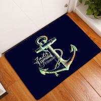 Chic Nautical Anchor Boat Navy Blue Stripes Personalised Doormat Modern Bedroom Home Kitchen Rug Bathmats Floor Mat Decor Car