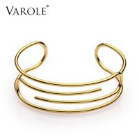 VAROLE Paperclip กำไลข้อมือ Manchette ปลอกแขนสีกำไลข้อมือสำหรับผู้หญิงกำไลข้อมือกำไลข้อมือ