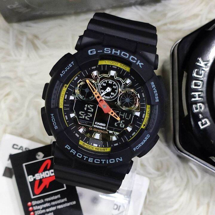Orig. G Shock GA100 Neon Series AutoLight WorldTime U.S Grade Japan