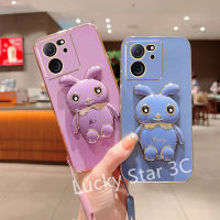 เคสโทรศัพท์เคสนิ่ม TPU หลากสีสำหรับ Xiaomi 13T 13T Pro 5G เคส Phone Case พร้อมที่วางโทรศัพท์ลายกระต่ายน่ารักและสายคล้องฝาหลังโทรศัพท์