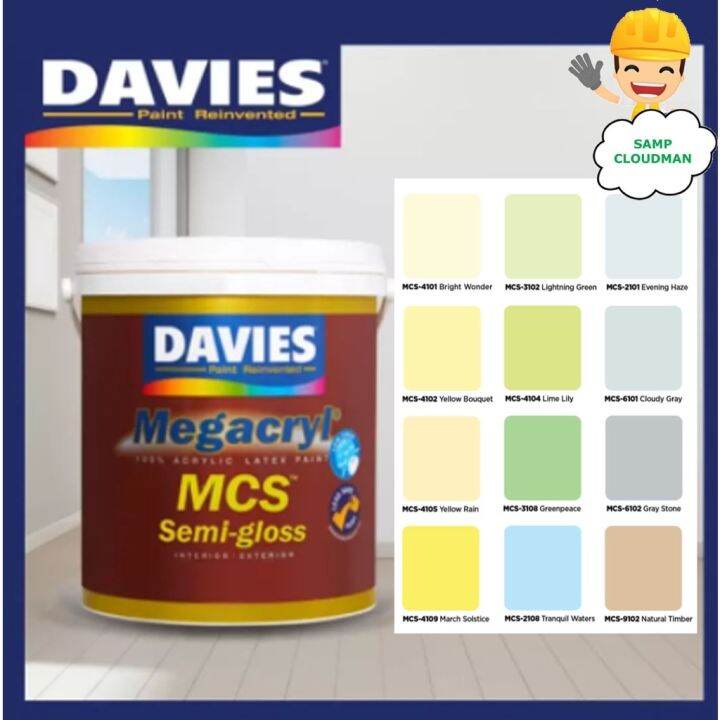 Davies Megacryl SemiGloss Latex Paint 4 Liters Premium Gallon Size Water based MCS Colors