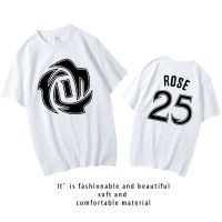 Windy City Rose Timberwolves ROSE Ross บาสเกตบอลกีฬาผ้าฝ้ายเสื้อยืดแขนสั้นหลวมเสื้อยืดครึ่งแขนชาย