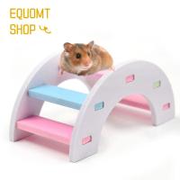 EQUOMT ของเล่นเคี้ยวตลกสำหรับสัตว์เลี้ยงอุปกรณ์เสริมกรงหนูแฮมสเตอร์สะพานไม้บันไดของเล่นหนูแฮมสเตอร์บันไดสำหรับปีน