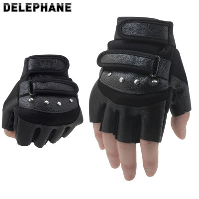 Fashion Summer Leather Fingerless Gloves Men Women Half Finger Driving Gloves Locomotive Tactical Miltary Army Gloves