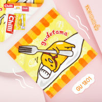 ของแท้ 100% Sanrio Towel  ผ้าขนหนู ผ้าเช็ดหน้า ลิขสิทธิ์ Gudetama GU-1801 ขนาด 12x12 นิ้ว