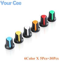 30pcs WH148 Potentiometer Knob Cap A 2 AG2 Plastic knob for Diameter 6mm Plum Handle Yellow Orange Blue White Red Green