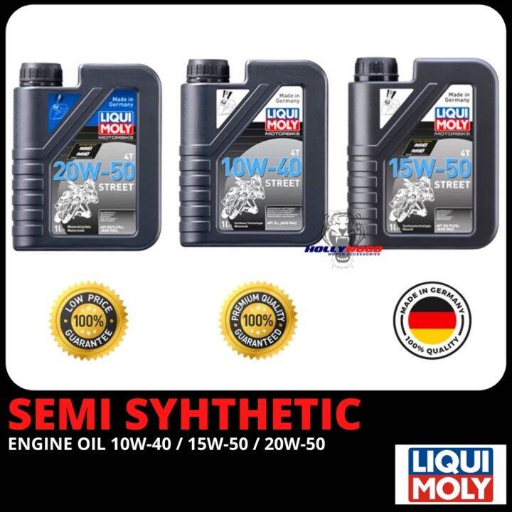 LIQUI MOLY ENGINE OIL SYNTHETIC 15W50 10W40 / 4T MINYAK HITAM MINERAL